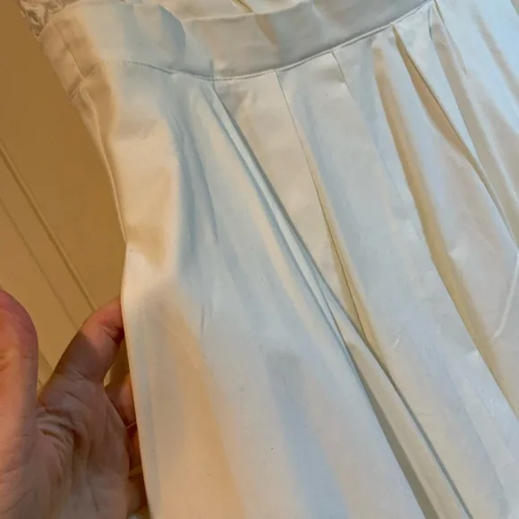 Anthropologie Colette Dinnigan White Pleated Trellis Dress Pockets Midi Size 2 - Picture 8 of 11